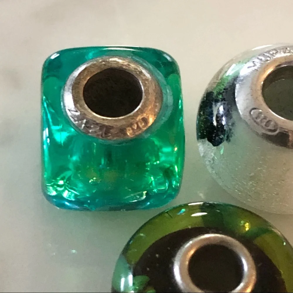 ⭐️ Bundle of 3 Italy Murano Glass Beads - Picture 4 of 5